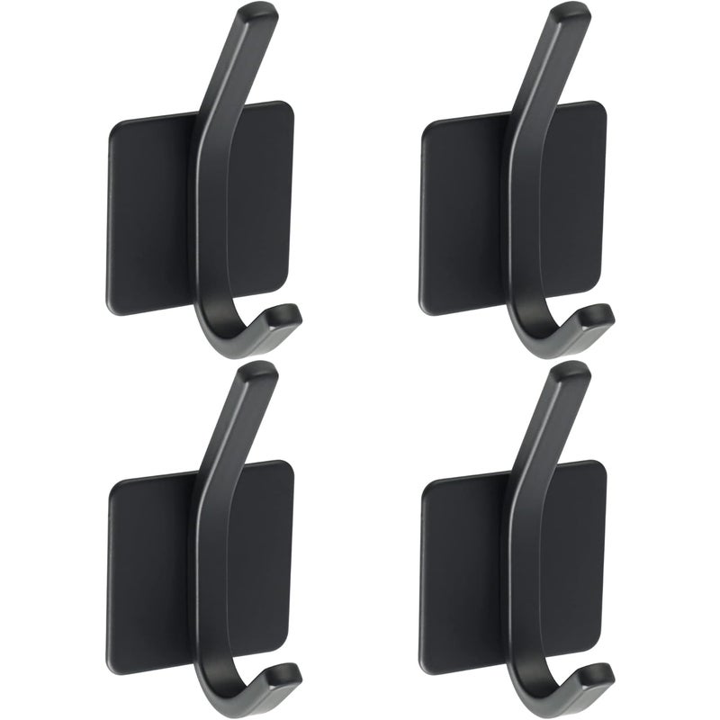 4 szt. haczyków samoprzylepnych ze stali nierdzewnej SUS 304 naścienny haczyk na płaszcz czarny haczyk na ręcznik do łazienki lub kuchni,