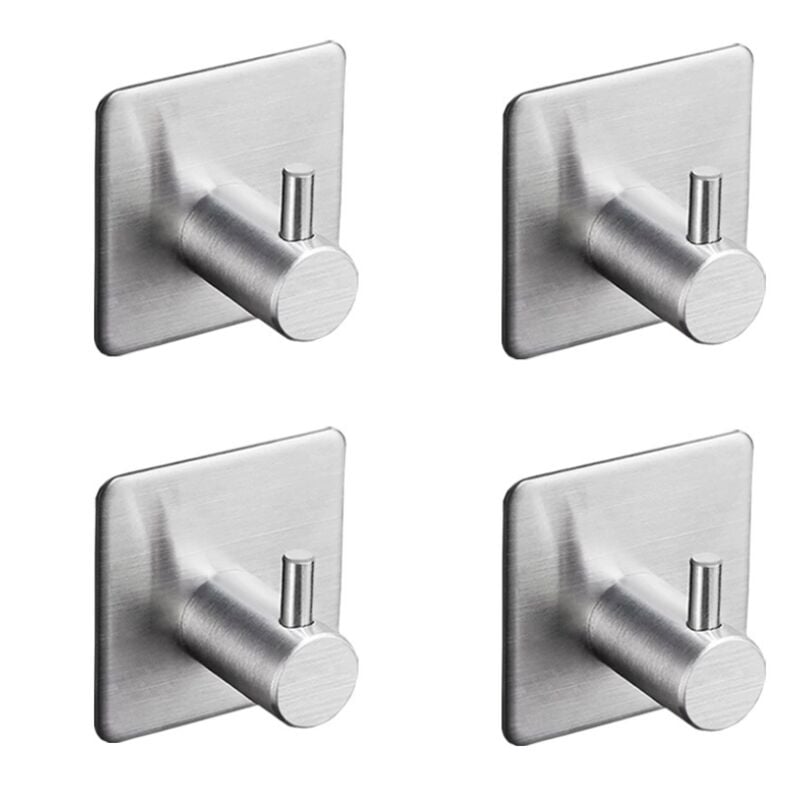 4 lepkie haczyki, wieszak na ręczniki, haczyk ze stali nierdzewnej, pojedynczy haczyk, bez perforacji, do kuchni i salonu, 4 haczyki z akrylu