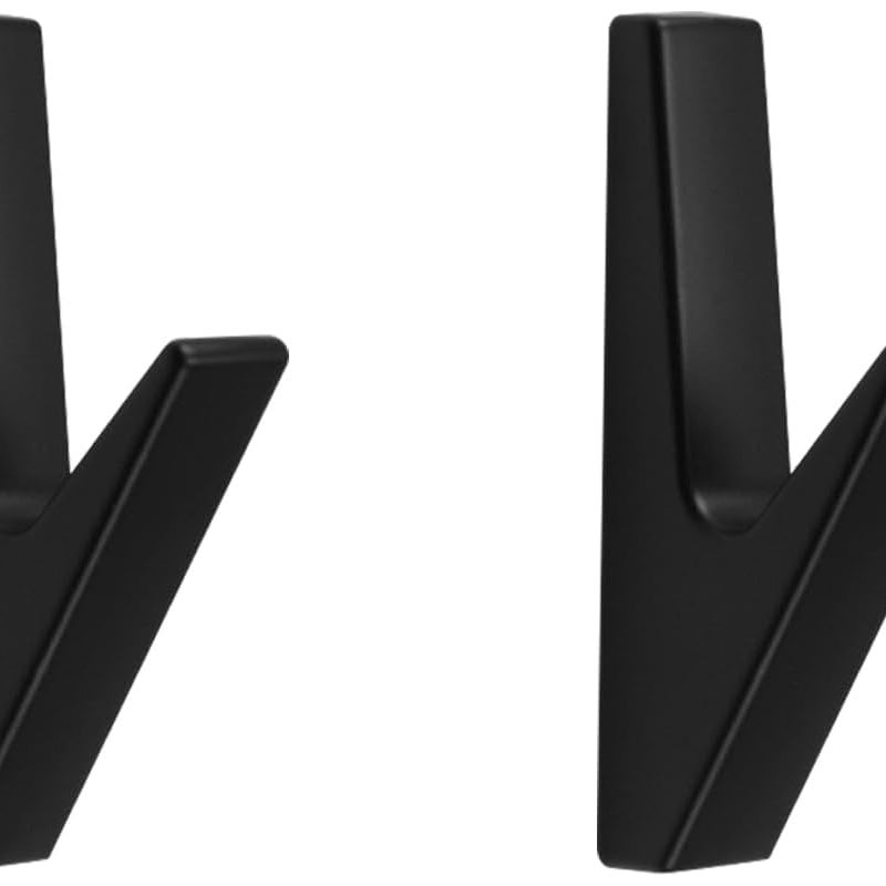 2 x haczyki ścienne do łazienki, wieszaki na płaszcze, haczyki łazienkowe, do kuchni, łazienki, biura, szafki, aluminiowe, nośność do 20 kg – czarne