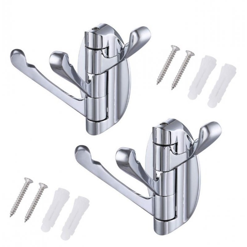 Zestaw obrotowych wieszaków ściennych ze stali nierdzewnej z składanymi ramionami wieszak wiszący wieszak na ubrania wieszak na ręczniki z obrotem o