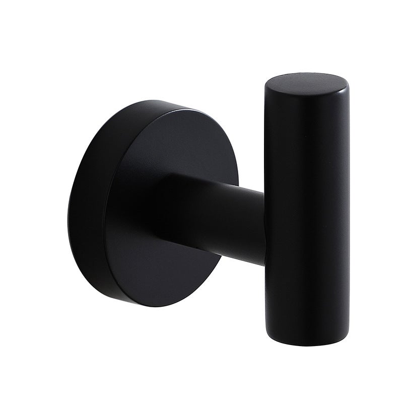 Stojak na ręczniki ze stali nierdzewnej, uchwyt na papier toaletowy, zawieszka łazienkowa w stylu amerykańskim, czarny (wieszak z perforacją, czarny)