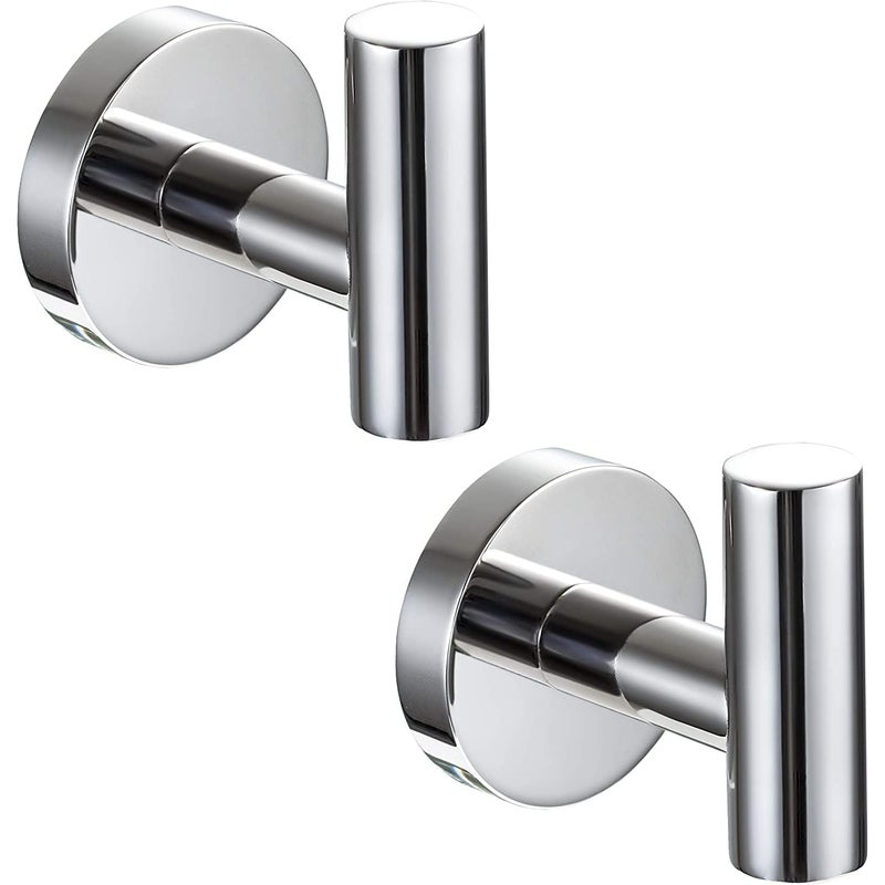 (Polerowany argent) 2 haczyki ścienne do łazienki wykonane ze stali nierdzewnej SUS 304, haczyk na ręczniki kuchenne, haczyk na szlafrok