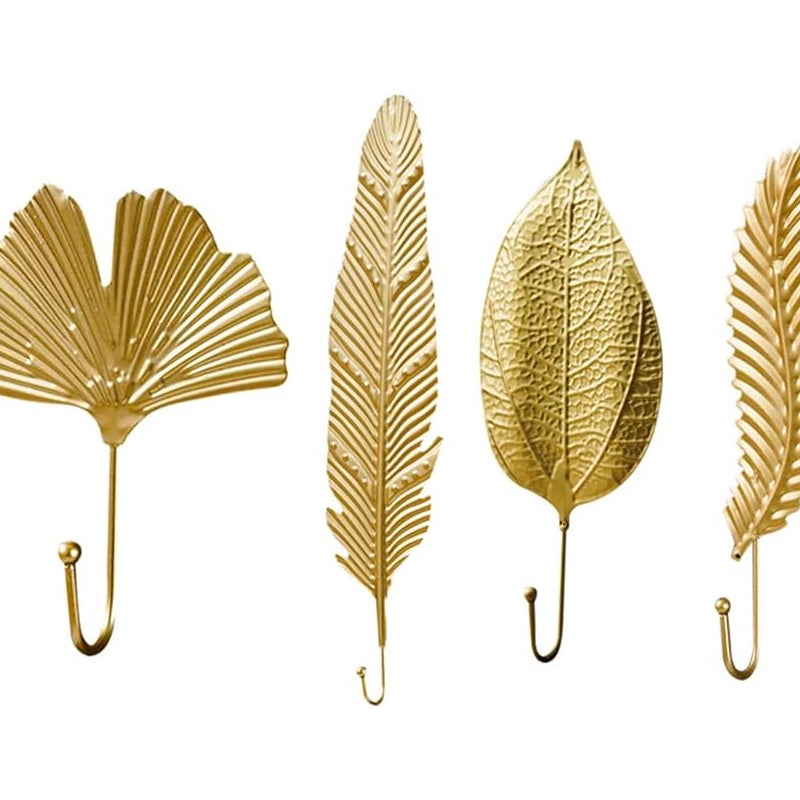 sztuki haczyków ściennych w stylu vintage, metalowe haczyki bez wiercenia, haczyki w kształcie liścia w stylu vintage, rustykalne haczyki na klucze