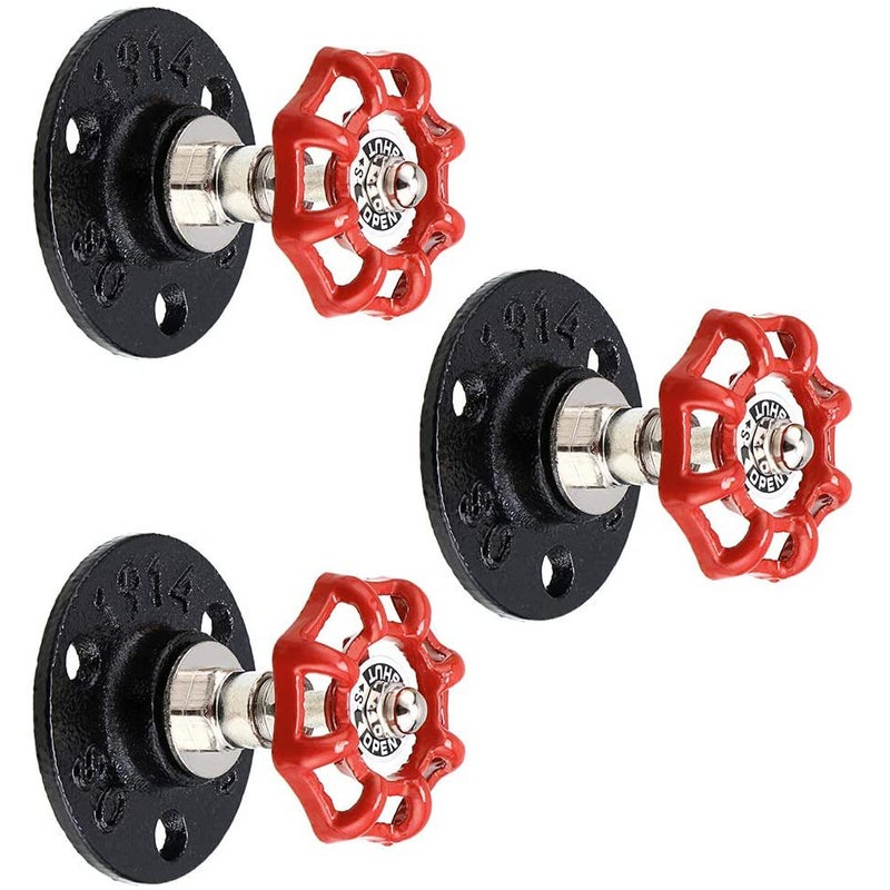 Zestaw 3 wieszaków ściennych z rur żeliwnych, przemysłowych, retro, do wieszania na ścianie, na szlafroki, ręczniki, torby, parawany