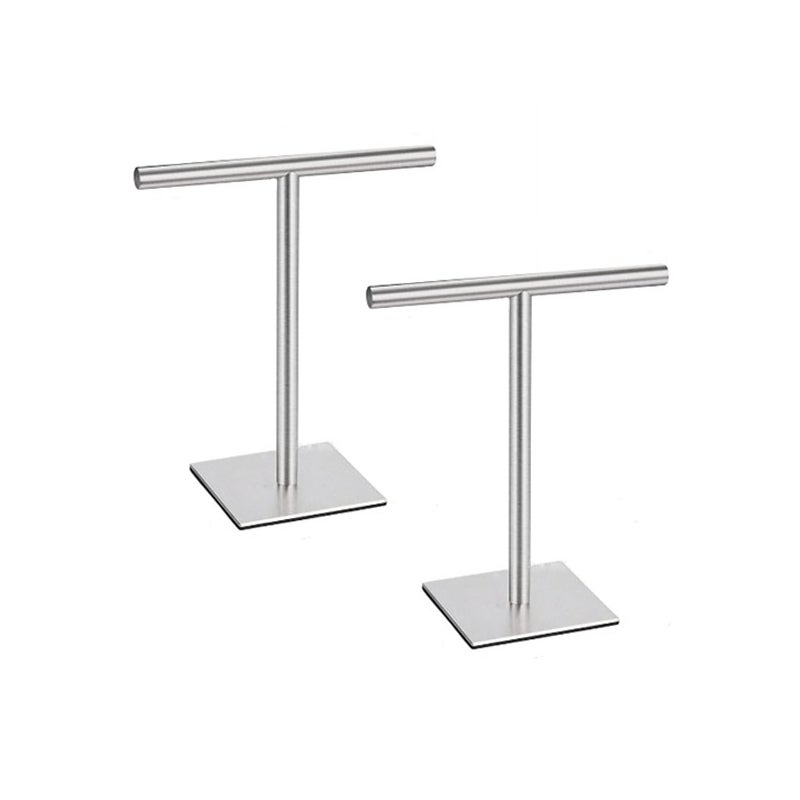 częściowy stojak do przechowywania na blat łazienkowy srebrny wieszak na ręczniki w kształcie litery T pionowy wieszak na ręczniki stali nierdzewnej