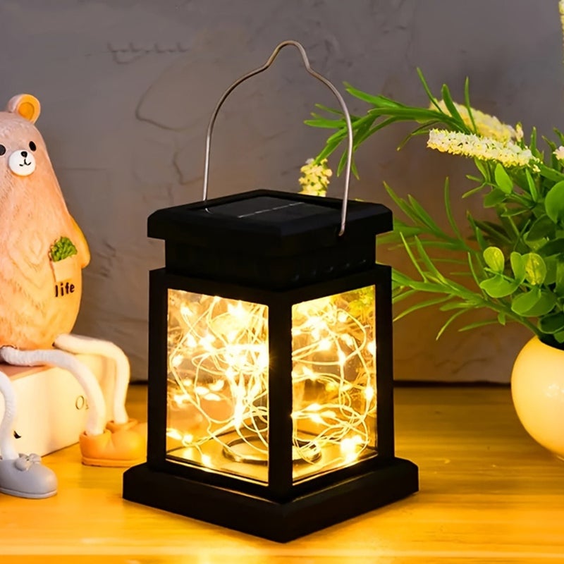 Lampy solarne gwiazdy lampki z drutu miedzianego girlandy świetlne żyrandol zewnętrzny na dziedziniec ulicę taras krajobraz ciepłe światła atmosferę