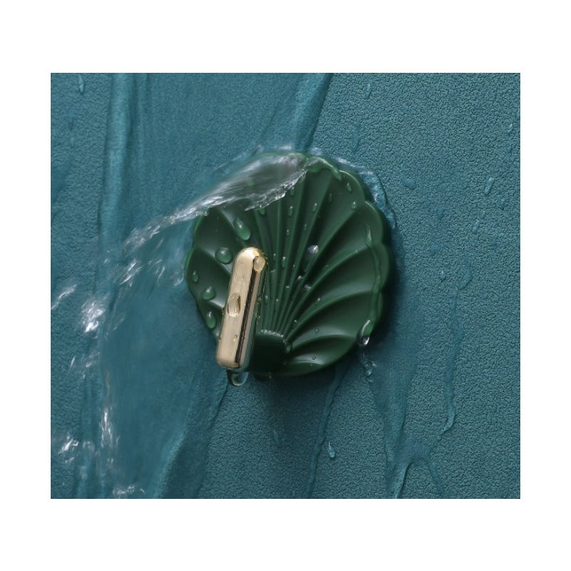 Zestaw 4 samoprzylepnych haczyków ściennych w kształcie muszelki - Czerwone, urocze haczyki do wieszania torebek, ręczników i breloczków do kluczy