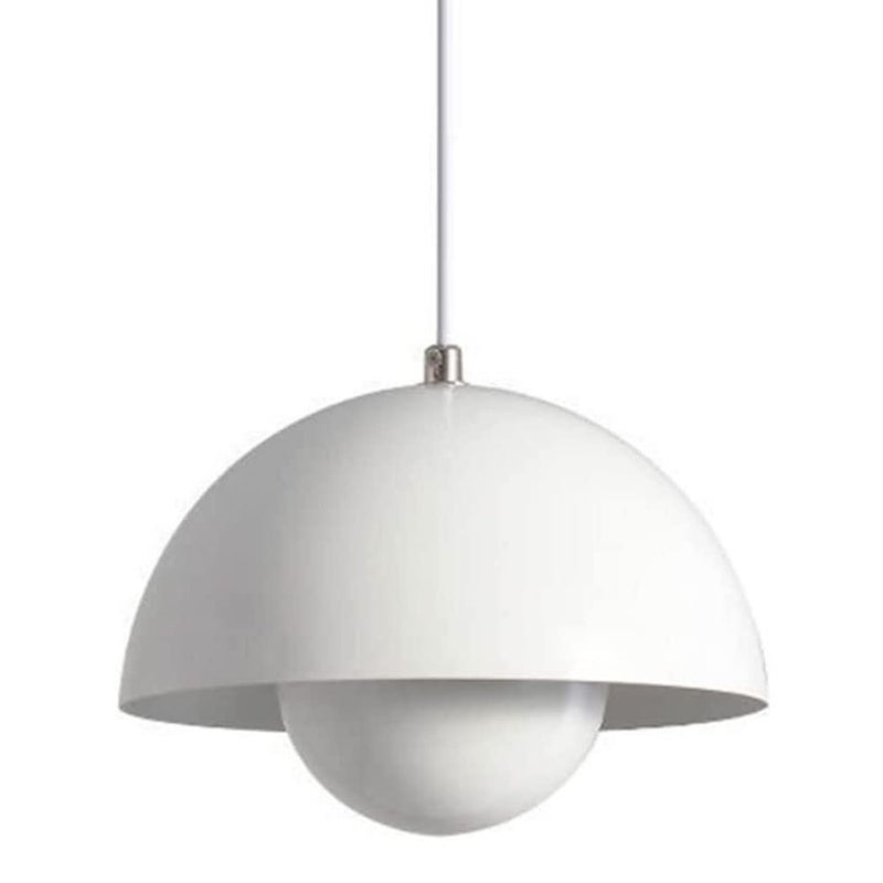 Lampa wisząca, nowoczesna, plafon z żarówką, oprawy oświetleniowe do dekoracji wnętrz, białe światło, 23 cm (biała)