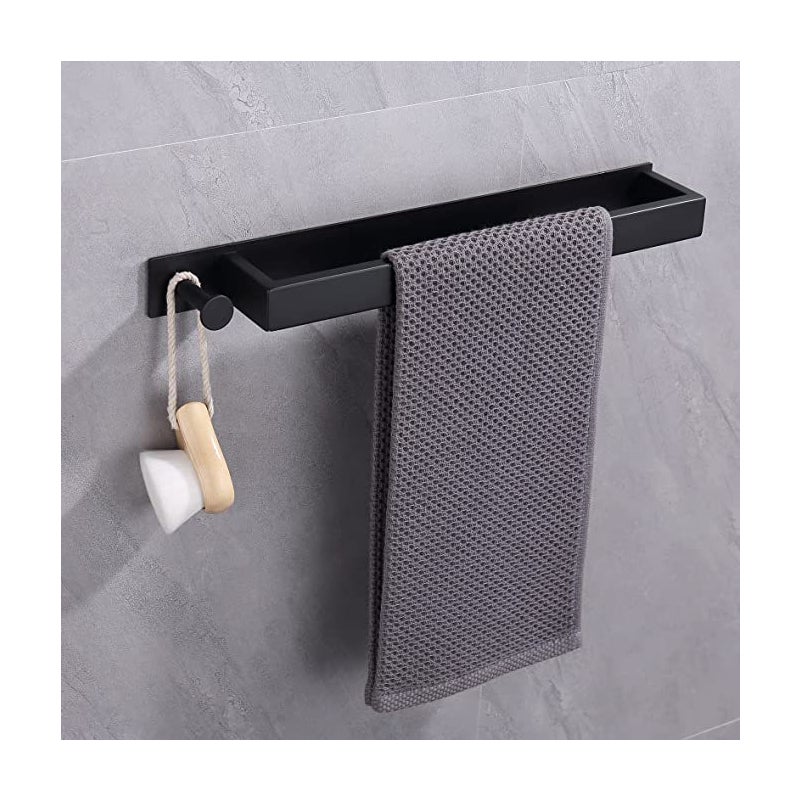 Czarny Wieszak ręczniki stali nierdzewnej samoprzylepny wieszak ręczniki dla gości bez wiercenia samoprzylepny wieszak ręczniki kąpielowe z haczykami