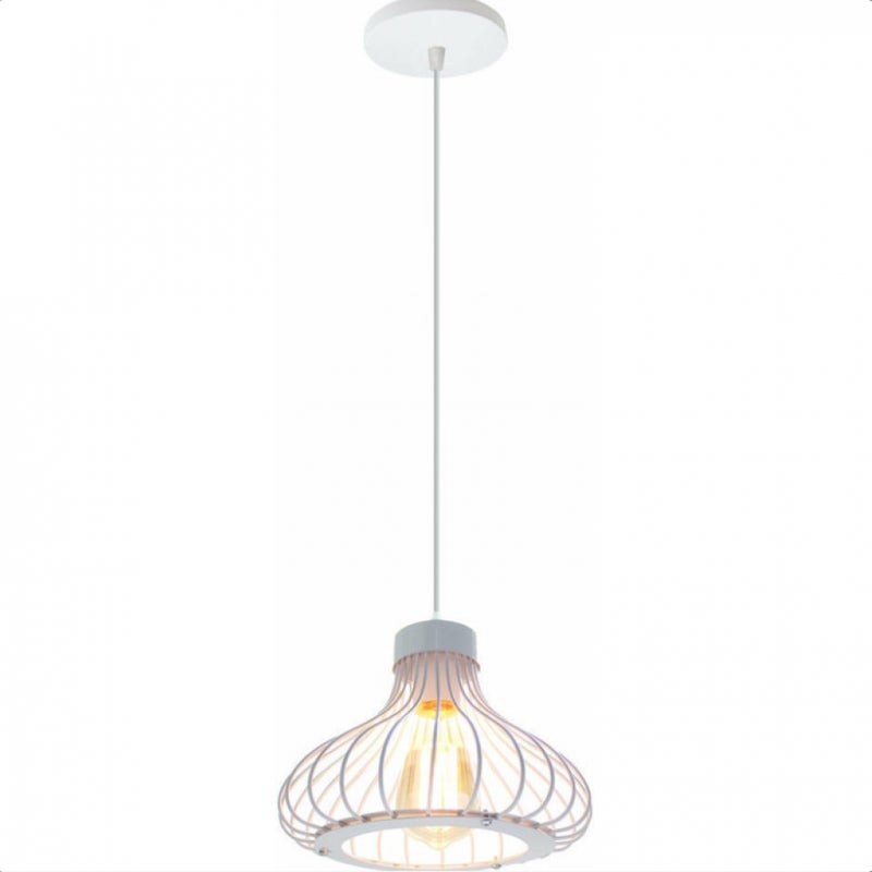 Lampa wisząca industrialna 23 cm E27 Retro Plafon Żyrandol Oprawa Oświetleniowa Kawiarnia Restauracja Biała