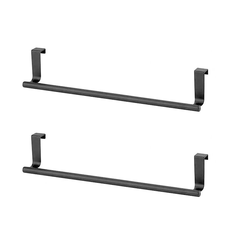 Haczyki na ręczniki kuchenne, 2 sztuki, wiszący uchwyt do przechowywania, bez dziurkowania, duży rozmiar (36x6.2cm), czarny