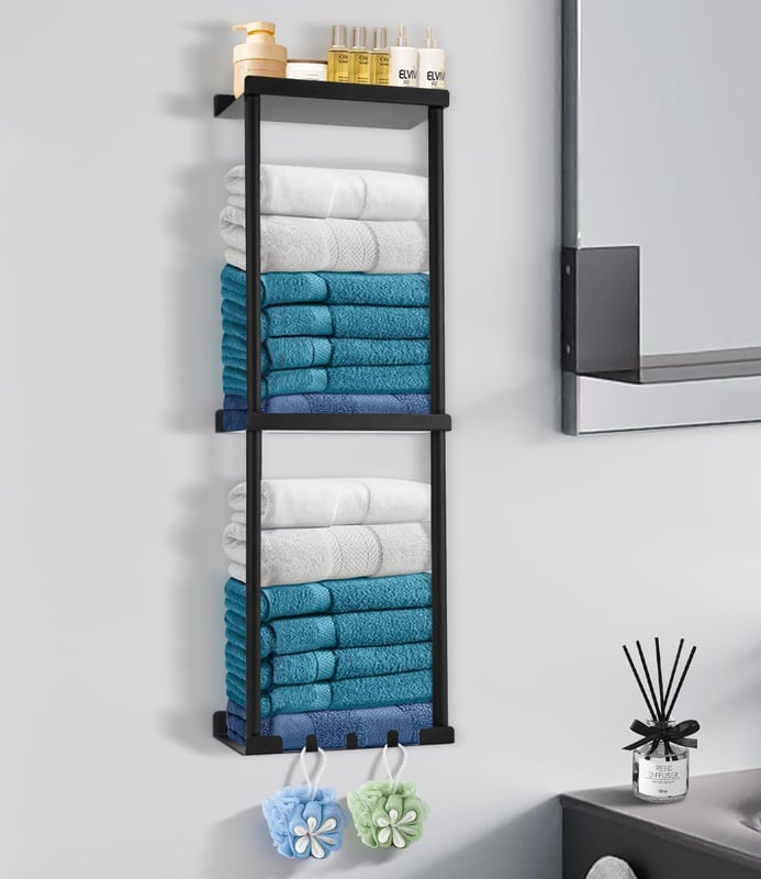 Wieszak na ręczniki ścienny, wieszak na ręczniki do łazienki, praktyczny uchwyt na ręczniki do łazienki, wieszak na ręczniki do łazienki i kuchni