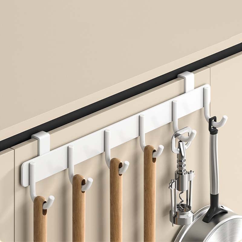 2 szt. Haczyków do szafki ze stali nierdzewnej z przegrodą szklaną, bez wiercenia, haczyki na ręczniki łazienkowe z 6 haczykami, kolor biały