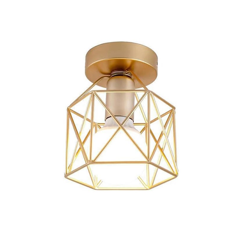 Zestaw Oprawa Oświetleniowa Nowoczesna - LED Plafon Pół-Wpuszczany + Kinkiet Klatka - E27 (Żarówka Nie Dołączona) - Styl Industrialny - Dom i Handel