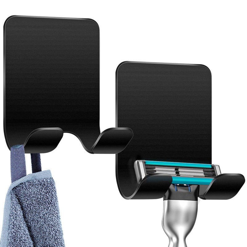 Dwuczęściowy uchwyt na brodę, samoprzylepny haczyk ze stali nierdzewnej, wieszak na ręczniki do łazienki i kuchni, bez wiercenia