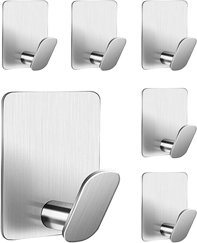 6 samoprzylepnych haczyków ściennych, wieszak na ubrania, wieszak na ręczniki, wieszak na ręczniki łazienkowe, wieszak na ręczniki kuchenne, nie wymag