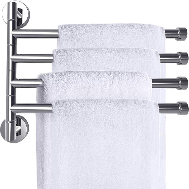 4-ramienny, ścienny wieszak na ręczniki 180° Uchwyt na ręczniki Wieszak na ręczniki ze stali nierdzewnej Chromowany