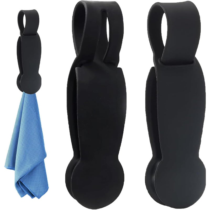 2-częściowy silikonowy haczyk na ręczniki kuchenne, mocny magnetyczny haczyk na ściereczki, haczyk na ręczniki łazienkowe (czarny)