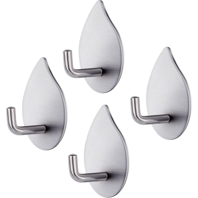Haczyk samoprzylepny, 4 sztuki, samoprzylepny haczyk ścienny ze stali nierdzewnej, wodoodporny i wytrzymały wieszak na ręczniki do sypialni, kuchni, ł