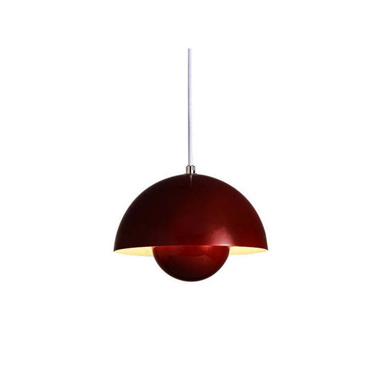 Czerwony wiszący żyrandol z kwiatową przylistkową 220V, lampa wisząca przy łóżku w restauracji/barze - białe światło