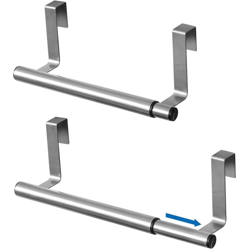 Zestaw szt wieszak ręczniki ściereczki zawieszenia drzwiach szafek suszarka drążkowa rozsuwana stali nierdzewnej INOX akcesorium kuchenne łazienkowe
