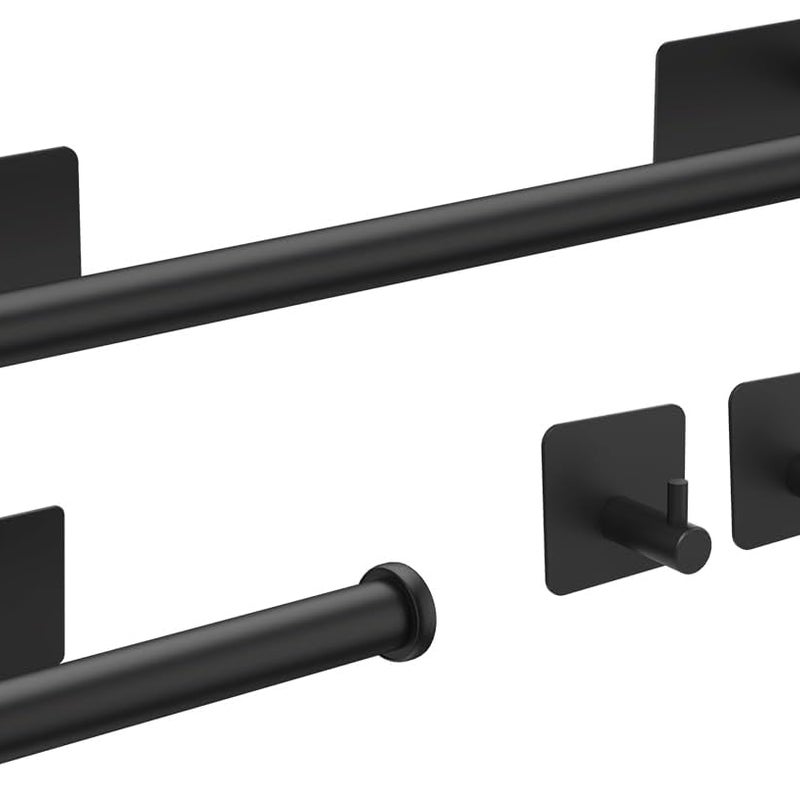 częściowy zestaw akcesoriów łazienkowych w tym wieszak na ręczniki uchwyt na papier toaletowy haczyk ścienny wykonane stali nierdzewnej kolor czarny