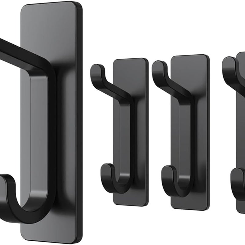 Samoprzylepny haczyk ścienny wieszak ręczniki łazienki uchwyt ściereczki kuchenne samoprzylepny wieszak płaszcze wodoodporny nierdzewny czarny sztuki