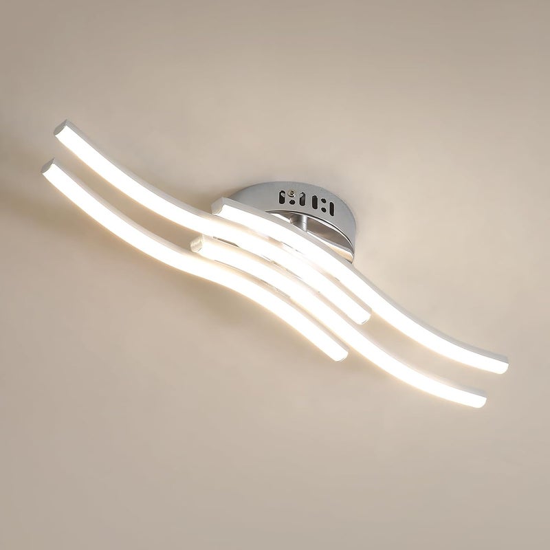 Nowoczesna lampa sufitowa LED, akrylowa lampa sufitowa 24W, lampa sufitowa o falistym designie do salonu, łazienki, kuchni, sypialni, przedpokoju