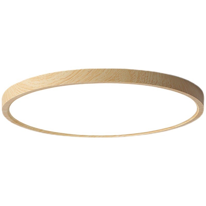 Okrągła drewniana lampa sufitowa LED, 24 W, Ø 30 cm, nowoczesny design, trójkolorowa, do salonu, kuchni, jadalni, przedpokoju