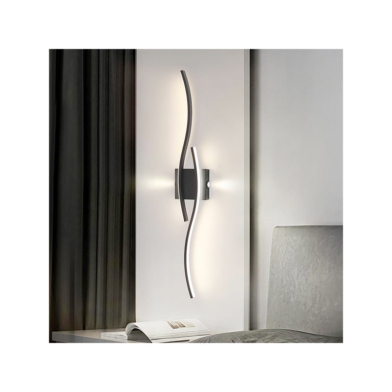 Kinkiet Ścienny Design Łuk 60 cm - Wewnętrzne Oświetlenie LED Światło Białe, Funkcja Lampki Nocnej Dekoracyjnej do Sypialni