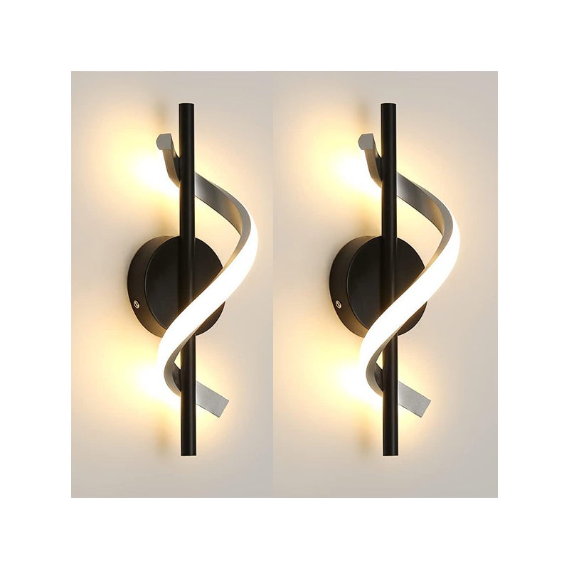 Kinkiet LED 12W - Nowoczesne, białe oświetlenie z aluminium - 2700K, minimalistyczny design do salonu, na schody, do biura - czarny