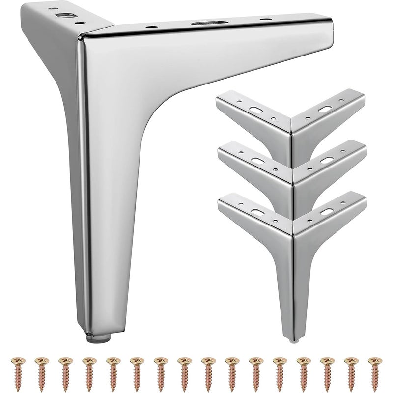 Zestaw 4 Trójkątnych Metalowych Nóżek 15 cm, Do Kanap, Stolików Kawowych, TV, Solidne i Nowoczesne