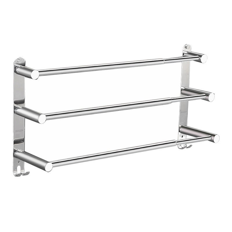 Wieszak na ręczniki do łazienki - Wieszak na ręczniki rozsuwany 43-75 cm - Wieszak na ręczniki ścienny ze stali nierdzewnej