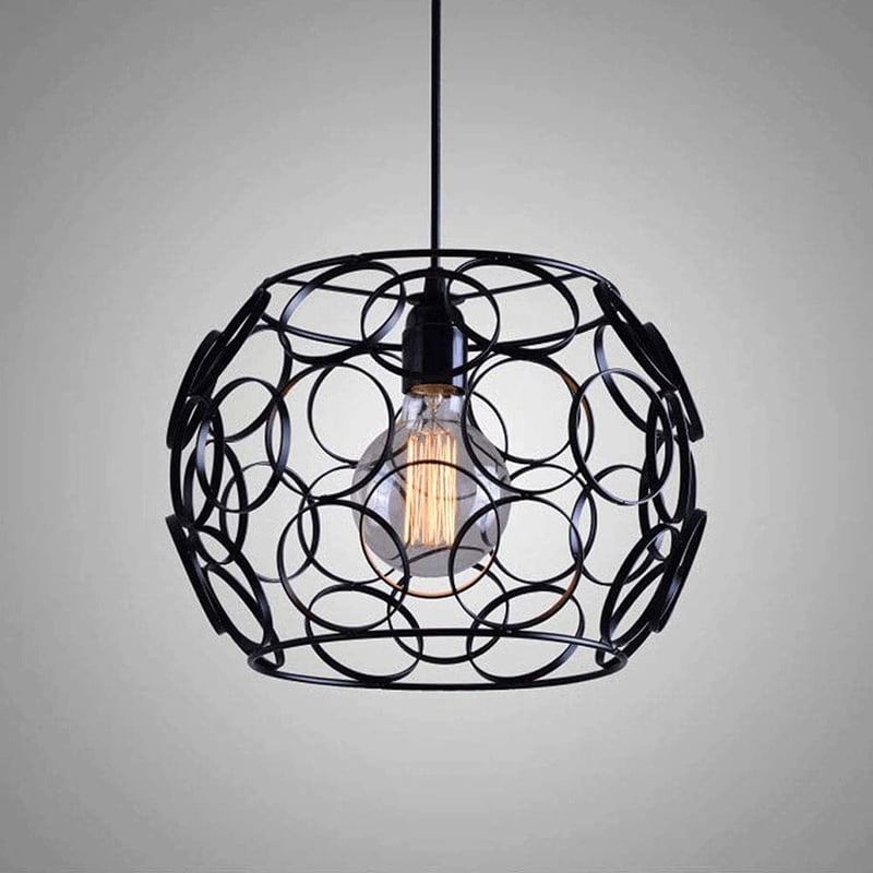 Kreatywny żyrandol z ażurowego żelaza oprawka styl retro industrialny sufitowa lampa jednopunktowa oświetlenie dekoracyjne do restauracji i baru