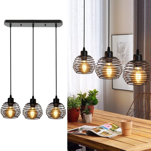 Lampa wisząca kuchenna w stylu retro industrialnym lampa sufitowa regulowany przewód o długości m odpowiednia do salonu żarówka nie jest dołączona