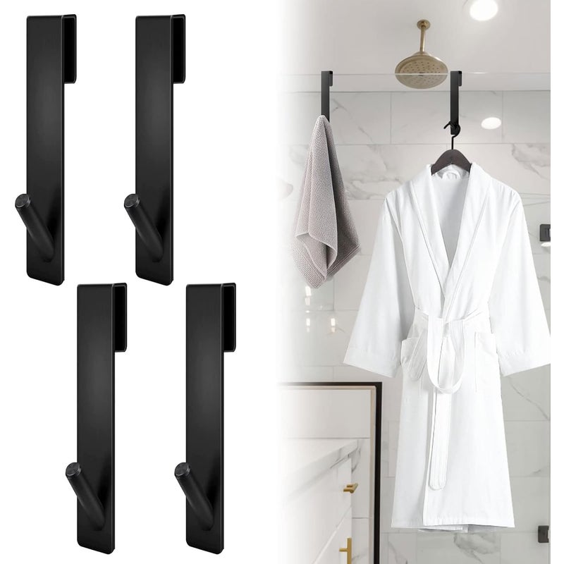 Haczyk do ścianki prysznicowej, zestaw 4 sztuk, haczyk prysznicowy ze stali nierdzewnej, haczyki do drzwi prysznicowych, haczyki na ręczniki ze stali