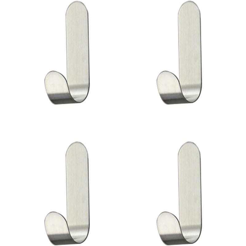 4 sztuki Samoprzylepnych Haczyków ze Stali Nierdzewnej, Haczyki Samoprzylepne, na Ręczniki, Klucze, do Domu, Kuchni, Łazienki, Antykorozyjne i