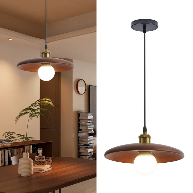 Lampa wisząca 35 cm, styl vintage z żarówką, plafon, lampka nocna, oświetlenie wyspy kuchennej, do jadalni, sypialni (światło białe)