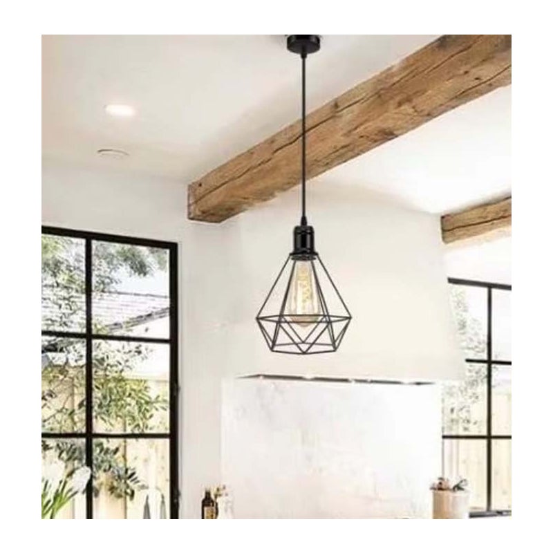 Nowoczesny, retro żyrandol z kutego żelaza, regulowany metalowy żyrandol-klatka, gniazdo E27, rustykalny żyrandol industrialny do baru i restauracji