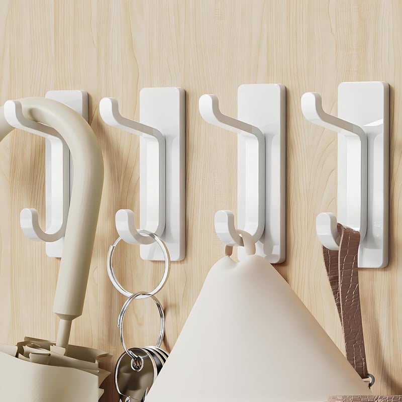 sztuk samoprzylepnych haczyków ściennych, uchwyt na ręczniki łazienkowe, wieszak na ręczniki kuchenne, samoprzylepny wieszak na ubrania, biały uchwyt