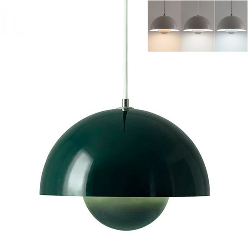 Lampa, nowoczesne zawieszenie, plafon z żarówką, oświetlenie do wnętrz, 3 temperatury barwowe, 23 cm (zielony)