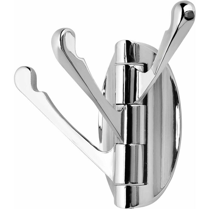 Obrotowy wieszak ścienny ze stali nierdzewnej z 3 składanymi ramionami, wieszak obrotowy o 180° i uchwyt na ręczniki (chrom polerowany)