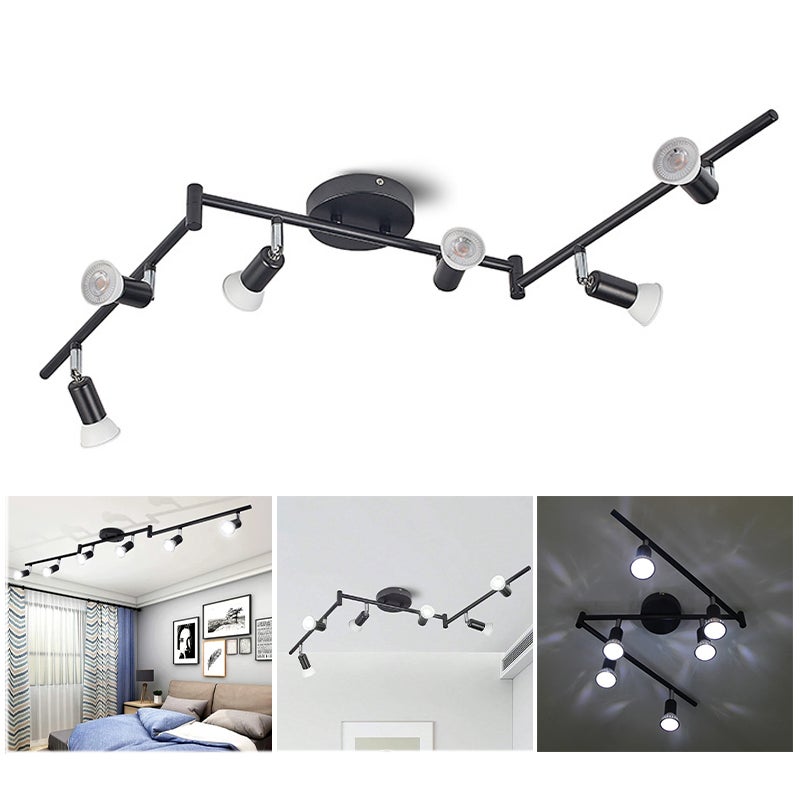 Reflektor sufitowy LED, plafon z ruchomym kloszem, nowoczesny spot sufitowy, żyrandol bez żarówki (GU10)