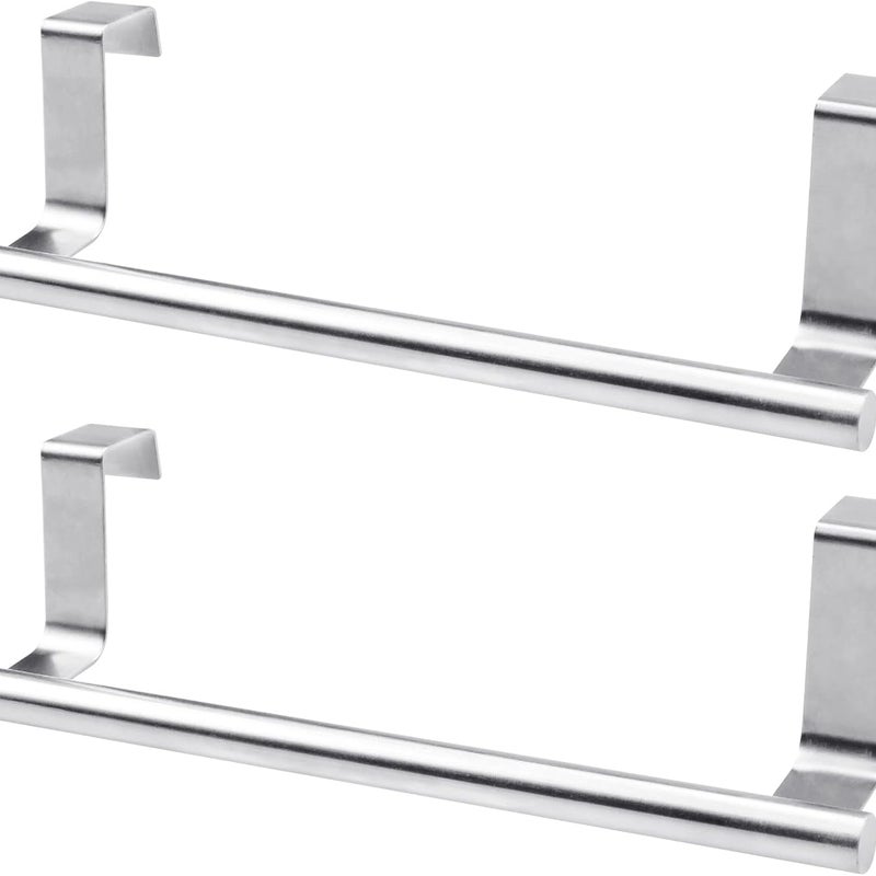 sztuki cm srebrne Wieszak na ręczniki na drzwi wieszak na ręczniki łazienkowy bez wiercenia szyna do zawieszania ze stali nierdzewnej na ściereczki