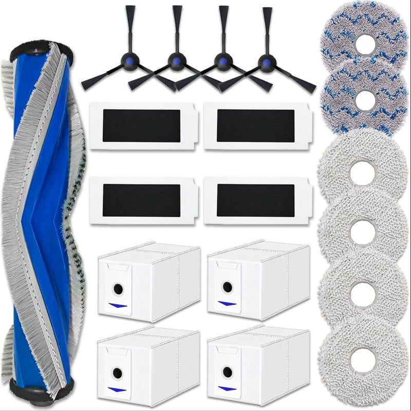 Zestaw akcesoriów do Ecovacs Deebot T30 Pro Omni / T30 Omni, 1 szczotka walcowa, 6 ściereczek, 4 filtry, 4 szczotki boczne, 4 worki – części zamienne