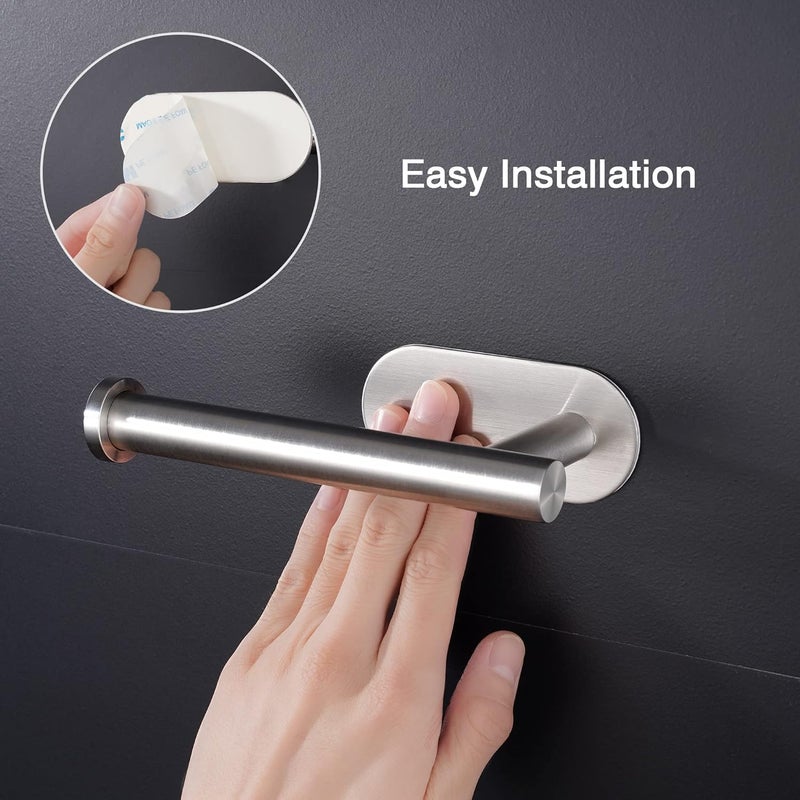 Uchwyt na Papier Toaletowy, Samoprzylepny Ze Stali Nierdzewnej Ścienny Wieszak na Ręczniki do WC Łazienek Rodziny i Biura, Samoprzylepny