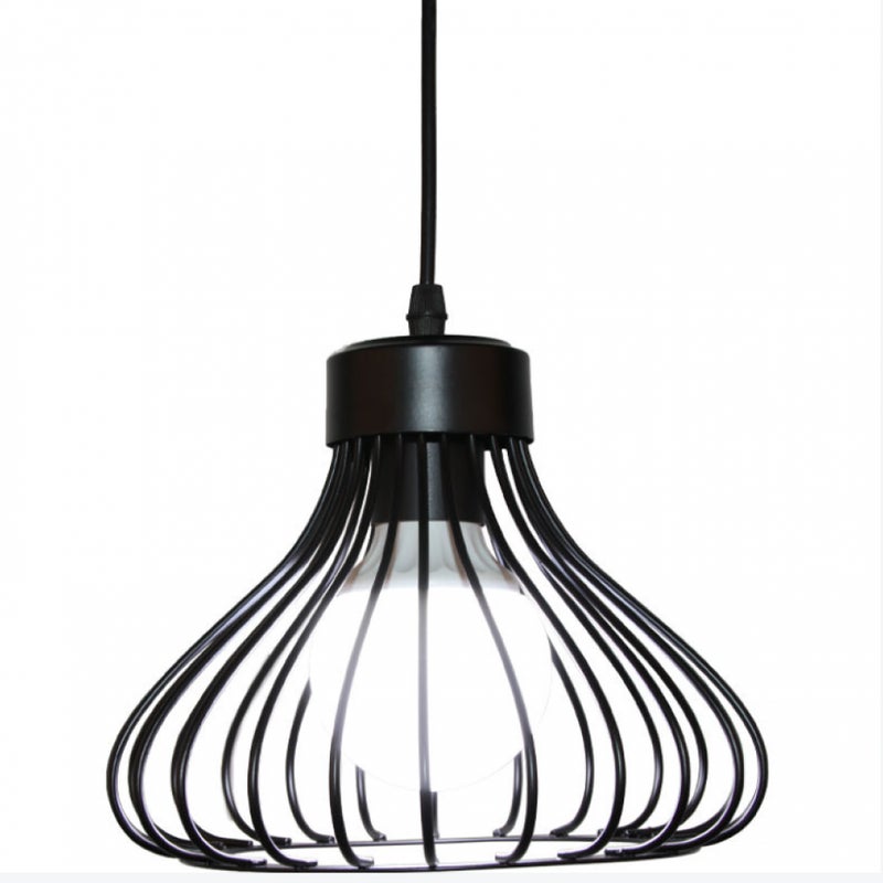Lampa Wisząca Industrialna E27 23cm Retro Żyrandol Oprawa Oświetleniowa Kawiarnia Restauracja Czarna 1SZT