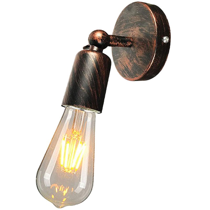 Industrialny kinkiet ścienny z metalu, lampa retro Edison z gwintem E27, oświetlenie vintage w stylu loft do sypialni, salonu, restauracji, korytarza
