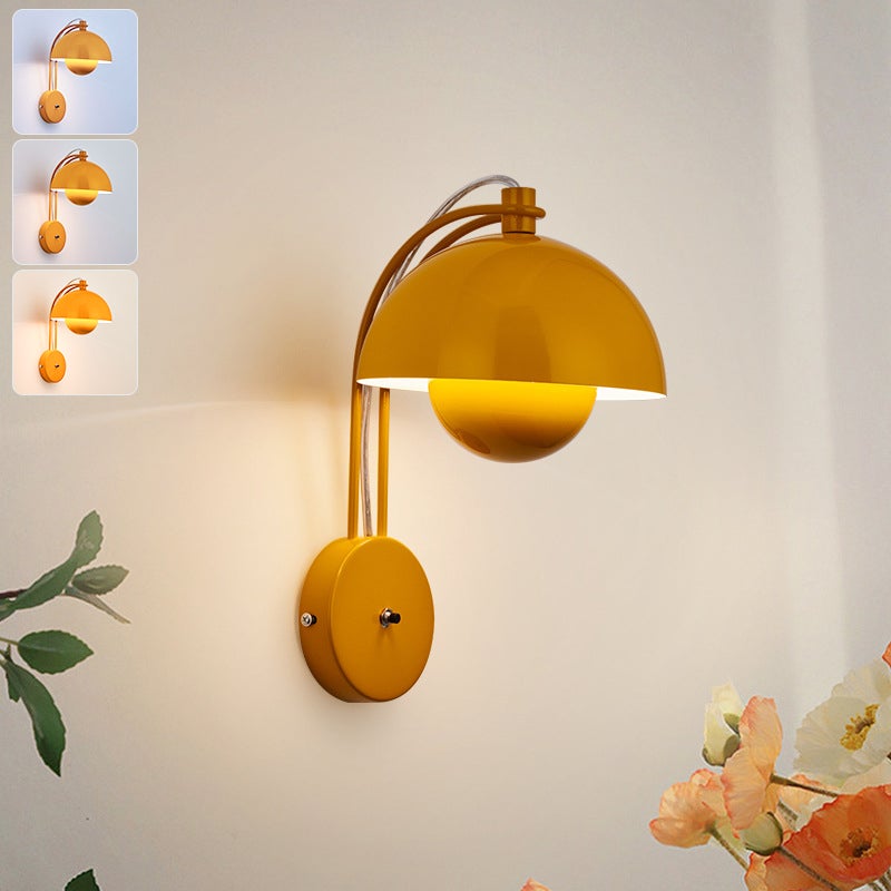 Kinkiet, lampka nocna LED, kinkiet w kształcie pączka, kinkiet do lustra łazienkowego, 3 regulowane temperatury barwowe, żółty