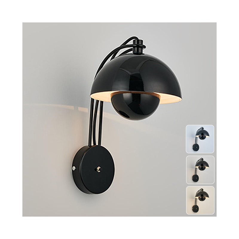 Kinkiet, lampka nocna LED, kinkiet w kształcie pąka, lampa do lustra łazienkowego, 3 regulowane temperatury barwowe, czarny